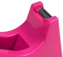 IHOMECOOKER Desktop Tape Dispenser Adhesive Roll Holder (Fits 1" & 3" Core) with Weighted Nonskid Base (2Pack-Rose red)