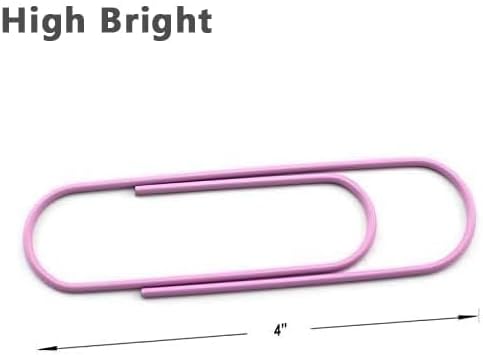 High Bright 40 Pack 4 Inches Mega Large Paper Clips - 8 Colors Per Color 5pcs 100mm Cute Paper Needle Multicolor Bookmark,Office Supply Accessories (8 Colors/40pcs)
