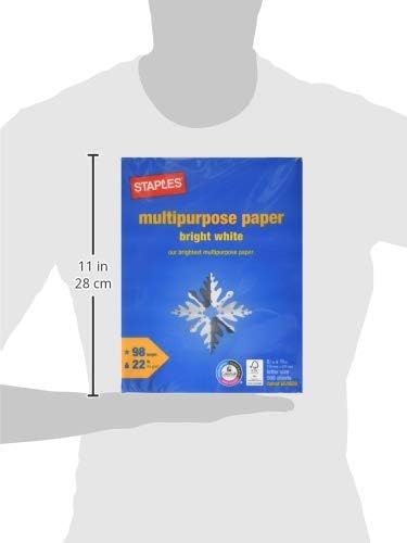 Staples Multipurpose Paper, 8.5x11 Inch, Bright White, 500/Ream | Reliable multipurpose paper for everyday printing at office, school & home.