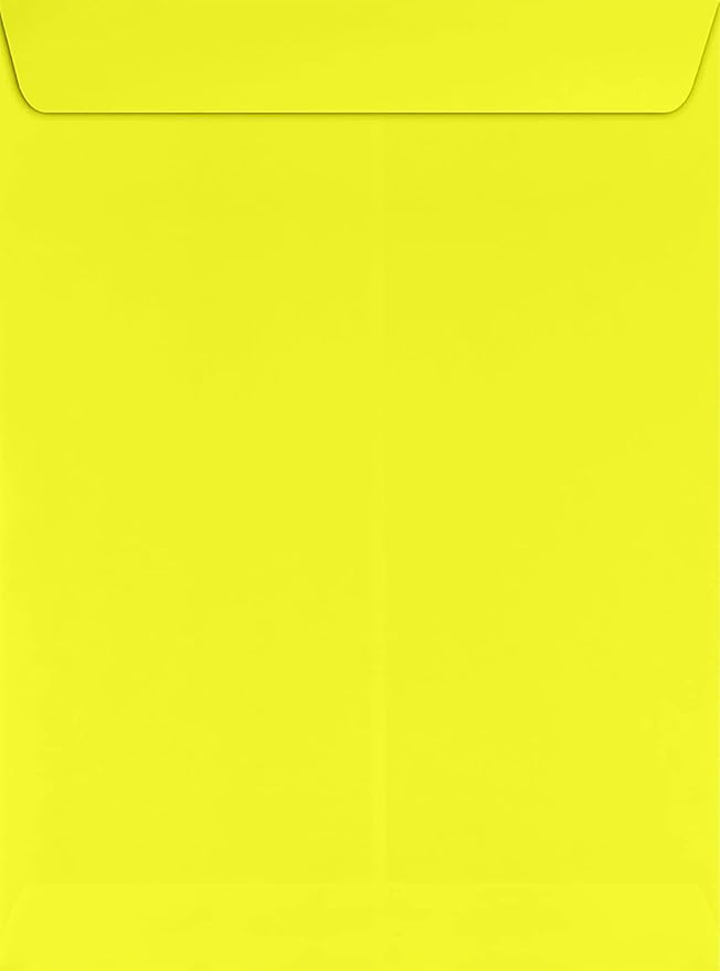LUXPaper 9 x 12 Open End Envelopes | Peel & Press | Citrus Yellow | 80lb. Text | 1,000 Qty