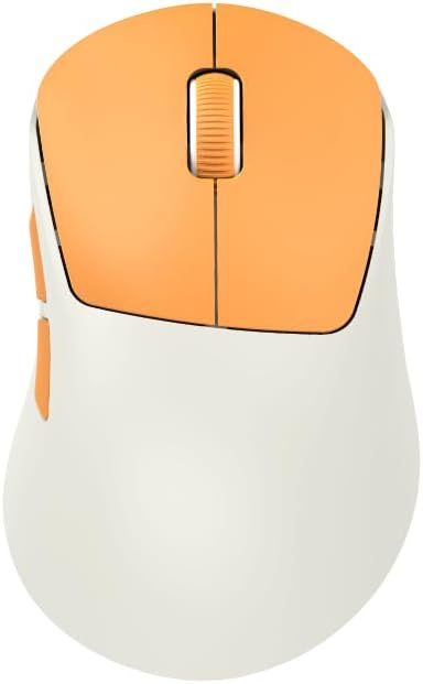 hunart H6 49g Wireless Mouse, Bluetooth & 2.4GHz, Rechargeable, Orange | Silent Clicks, USB-C Charging, Two Ways to Connect, Lightweight Right-Hand Ergonomic Comfort, For Laptop, MacBook, Office PC