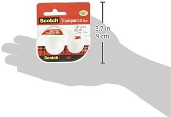Scotch Transparent Tape, 0.5 in x 450 in (12.7 mm x 11.4 m), (Pack of 3)