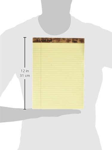 Tops 8.5 x 11.75 Legal Pads, The Legal Pad Brand, Wide Ruled, Yellow Paper, 50 Sheets Per Writing Pad, Made in the USA (7532) 12 Count (Pack of 6)