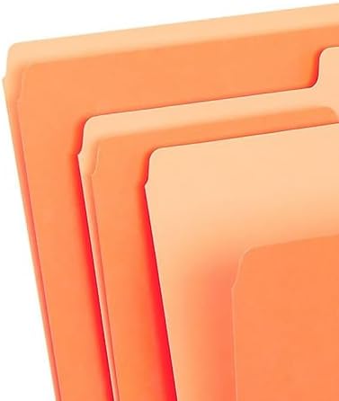 Staples Top-Tab File Folders, Letter Size, 3-Tab, Orange, 100/Box | Durable paper stock for everyday office document organization and filing.