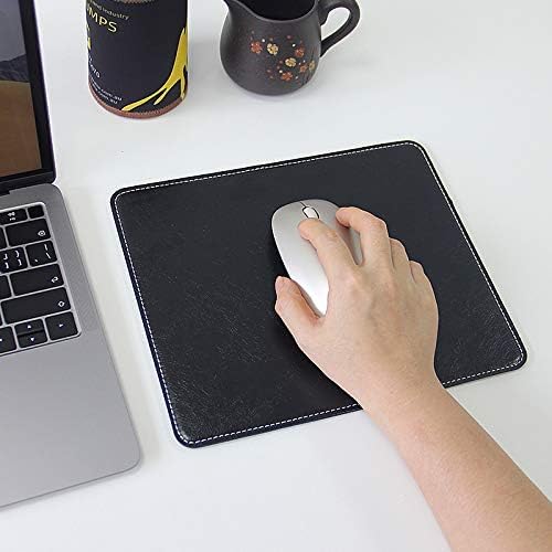 Non-Slip Rubber Base Mousepad for Laptop Computer PC Personality Desings Gaming Mouse Pad Mat 9.45 X 7.87 inch (Leahter Mouse Pad-Black, 9.45 X 7.87 inch)