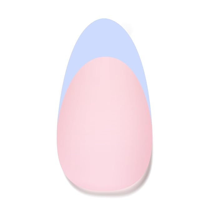 Beetles Blue French Tips Press On Nails, 160 Pcs Pastel Spring Press On Nails Short Almond, Blue Fake Nail Tips Soft Nail Gel False Nails Art DIY For Women