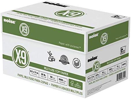 Boise® X-9® Multi-Use Print & Copy Paper, Letter Size (8 1/2" x 11"), FSC® Certified, 92 (U.S.) Brightness, 20 Lb, White