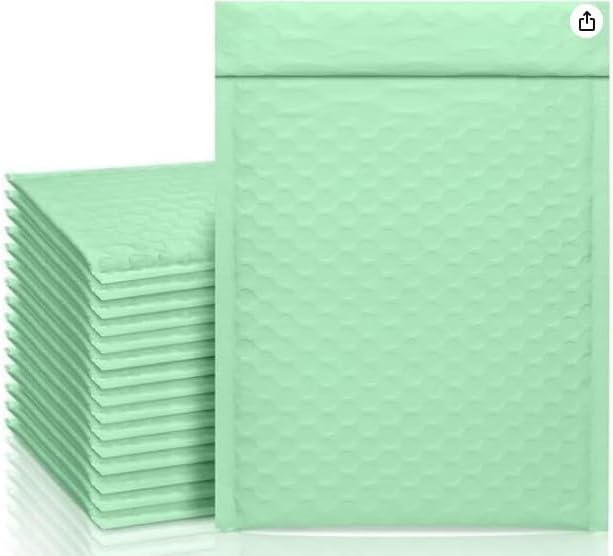 YGM Bubble mailer padded envelopes bubble wrap envelopes for shipping envelopes bubble mailer Waterproof Poly bubble mailers envelope Bulk packaging poly bag (Green, 4 x 8 (10 Pcs))