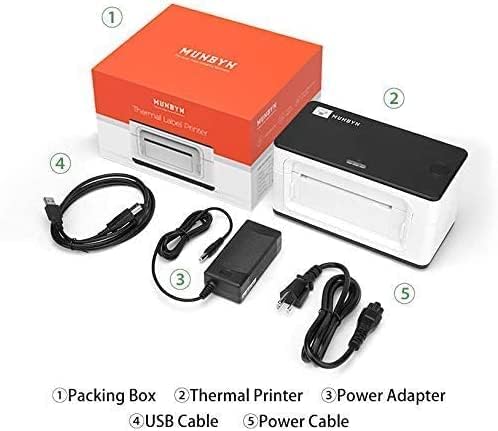 MUNBYN RealWriter 941 Bluetooth USB 4x6 Shipping Thermal Label Printer | USB & Bluetooth, Compatible with macOS & Windows, Supports Amazon Shopify USPS, Small Business & Home Use White