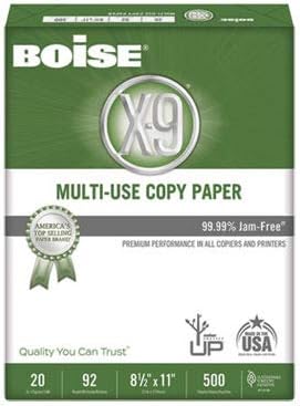 X-9 Multi-Use Copy Paper, 92 Bright, 20lb, 8-1/2 X 11, White, 5000 Sheets/carton