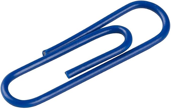 JAM PAPER Colorful Standard Paper Clips - Regular 1 Inch - Dark Blue Paperclips - 100/Pack