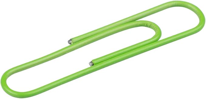 JAM PAPER Colorful Jumbo Paper Clips - Large 2 Inch - Lime Green Paperclips - 75/Pack