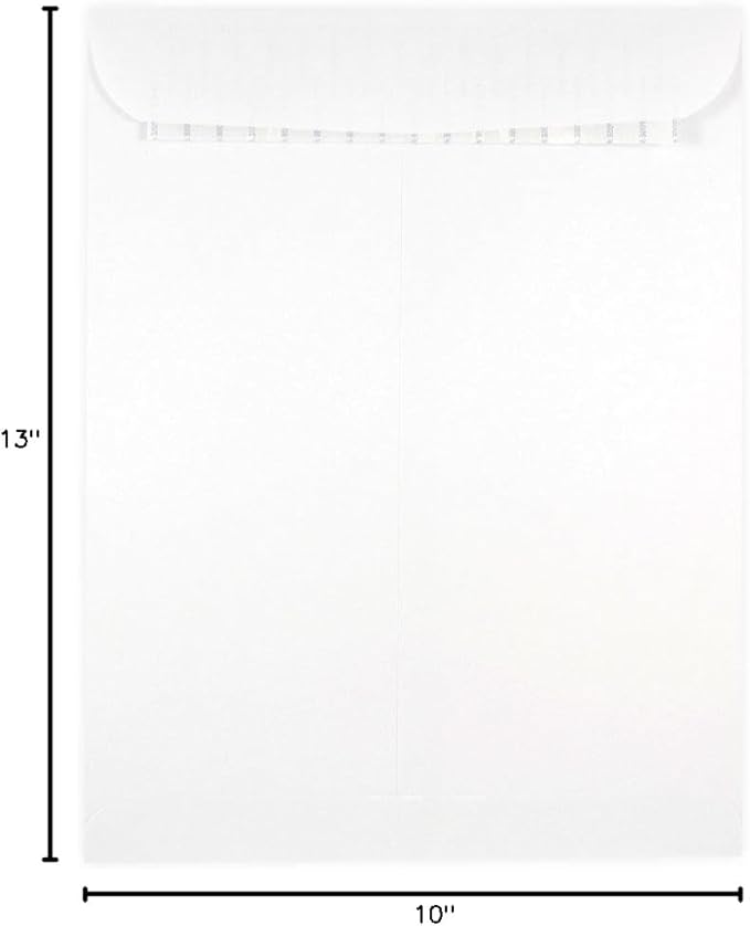 JAM PAPER 10 x 13 Open End Catalog Envelopes with Peel & Seal Closure - White - Bulk 250/Box