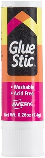 Avery 98089 Glue Sticks, Permanent.26 oz, Value Pack, 18/PK, Clear