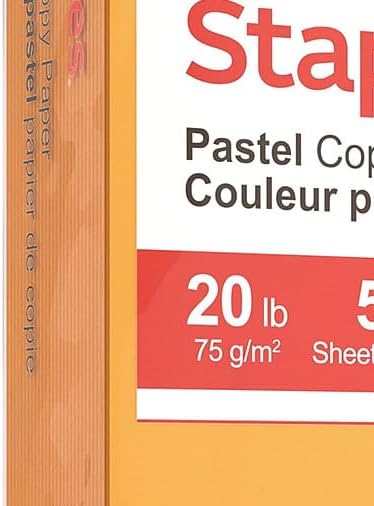 Staples Pastel Colored Copy Paper, 8.5x11 Inch, Goldenrod, 500/Ream | Colored multipurpose paper for office, school & home printing and projects.