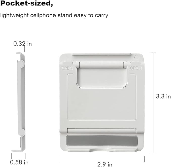 4 Pack Portable Cell Phone Stand Holder for Desk, Foldable Pocket-Sized Mount, Universal Adjustable Desktop Mobile Phone Kickstand Compatible with iPhone IPads Kindle Android Colorful