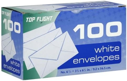 Top Flight Boxed Envelopes, Pack of 100