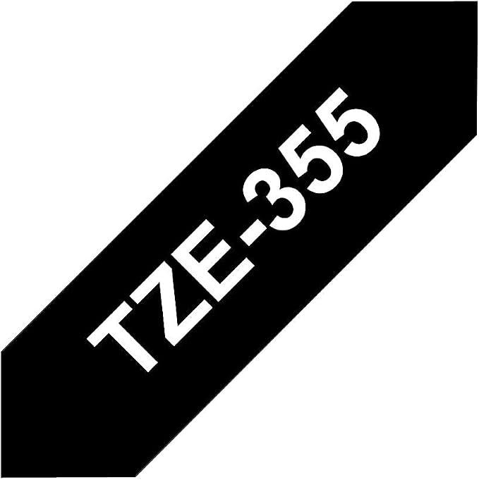 Brother Genuine P-Touch TZE-355 Tape, 1" (0.94") Wide Standard Laminated Tape, White on Black, Laminated for Indoor or Outdoor Use, Water-Resistant, 0.94" x 26.2' (24mm x 8M), Single-Pack, TZE355