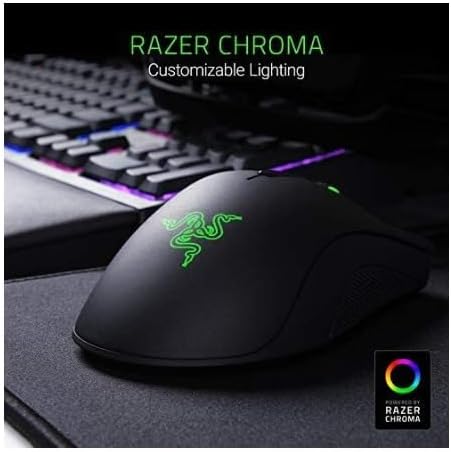 Razer DeathAdder Elite Gaming Mouse: 16,000 DPI Optical Sensor - Chroma RGB Lighting - 7 Programmable Buttons - Mechanical Switches - Rubber Side Grips - Matte Black