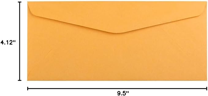 JAM PAPER #10 Business Commercial Envelopes - 4 1/8 x 9 1/2 - Brown Kraft Manila - Bulk 500/Box