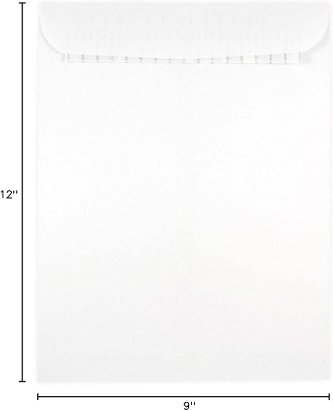 JAM PAPER 9 x 12 Open End Catalog Commercial Envelopes with Peel and Seal Closure - White - 50/Pack