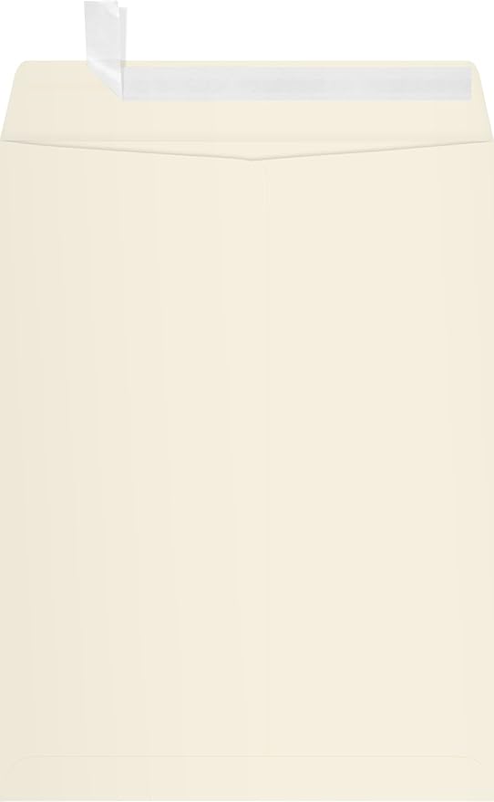 LUXPaper 9 x 12 Open End Envelopes | Peel & Press | Natural | 70lb. Text | 50 Qty