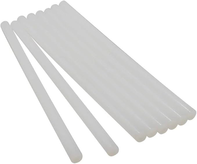 Surebonder Acrylic High-Strength Full Size 10" Tough Hot Glue Sticks for Superior Bonding to Hard-to-Bond Surfaces, 8 Pack, White