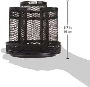 Rolodex Desk Organizer Rotating Office Supply Caddy Mesh Black (6.5" x 6.5" x 6.25") (Pack of 8)