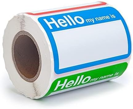 L LIKED 400 Colors Hello Name Tags Stickers 3.5x2.25 for School Office Home | "Hello My Name is" Design, 5 Colors, No Residue, Self-Adhesive, Easy to Write, Wide Applications for Parties, Camps and More