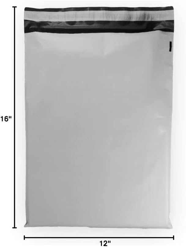 10 EcoSwift 12 x 16 White Large Poly Mailer Size #5 Self Sealing Envelopes Plastic Shipping Mailing Bags 12x16 1.7 mil