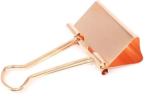 Binder Clip Paper Clamps, Assorted Sizes (Mini, Small, Medium, Large), 100 Pcs Clips for Office School Supplies (Rose Gold)