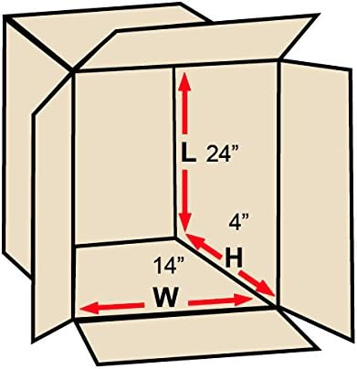 Aviditi Shipping Boxes Flat 24"L x 14"W x 4"H, 50-Pack | Corrugated Cardboard Box for Packing, Moving and Storage