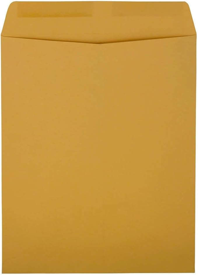 JAM PAPER 11 1/2 x 14 1/2 Open End Catalog Commercial Envelopes - Brown Kraft Manila - 50/Pack