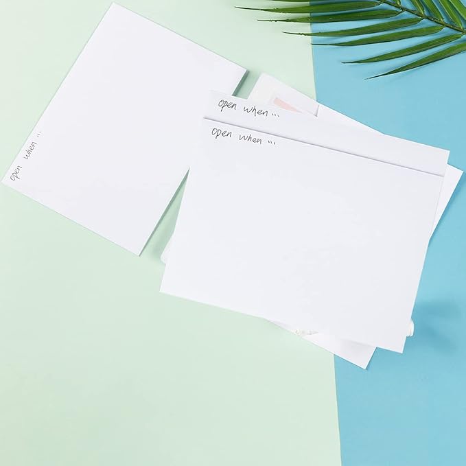 50 Pack 5 x 7 Envelopes Colored Self Seal for Wedding, Party Invitations, Greeting Cards, Announcements, Photos, 5.24 x 7.21 Inches (White)