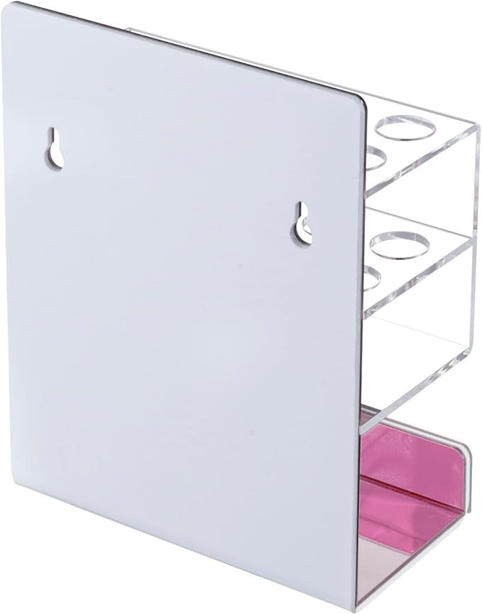 MyGift Hanging Rose Pink Dry Erase Whiteboard Marker Holder with 10 Slots | Wall-mounted rose pink organizer features 10 marker slots and space for an eraser to keep whiteboard supplies neatly stored
