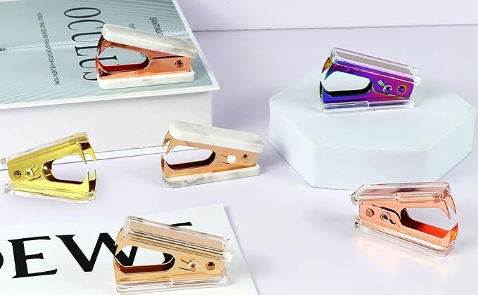 NatSumeBasics Cute Staple Remover Rainbow Clear Stapler Puller Removal Tool for Home Office School Desk Accessories Gift (Rainbow)