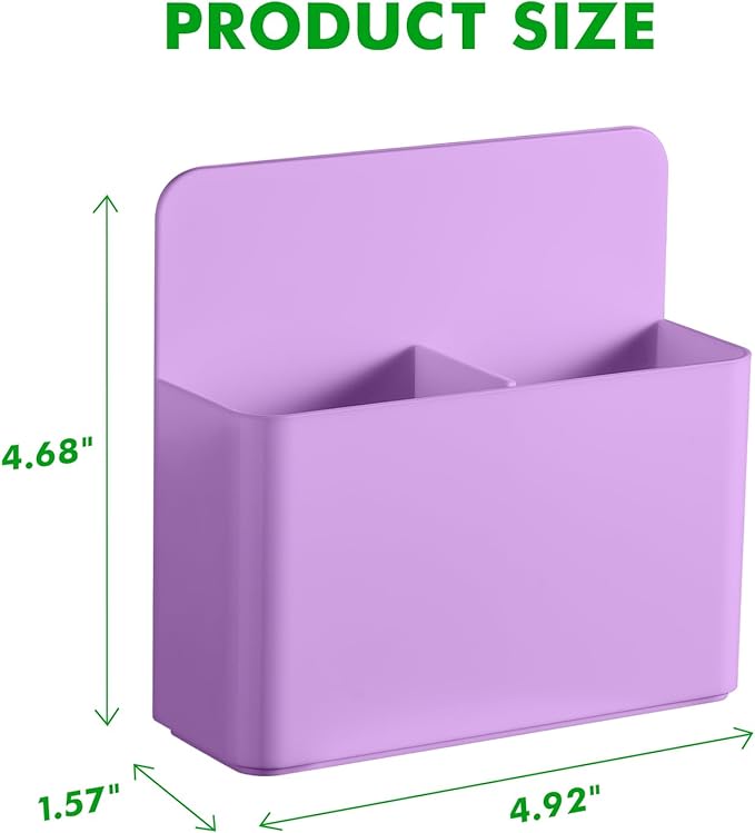 2 Pack Magnetic Pen Holder Cup for Whiteboard, Classroom Supplies | Plastic Magnetic Dry Erase Marker Holder for Refrigerator Fridge, Pencil Cup for School, Locker Accessories Organizer-Purple