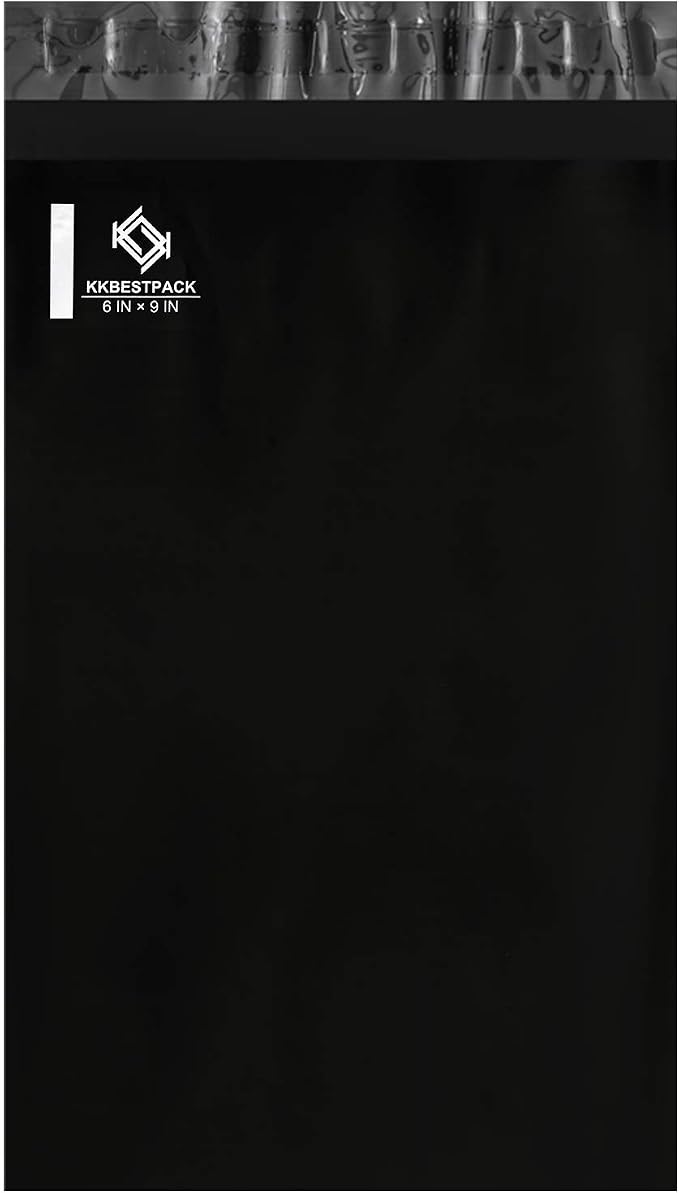 Black Poly Mailers 6x9 in, Small Shipping Bags, 200 Pcs | Small shipping bags for clothing accessories and mailing envelopes for packing fabric items and apparel.