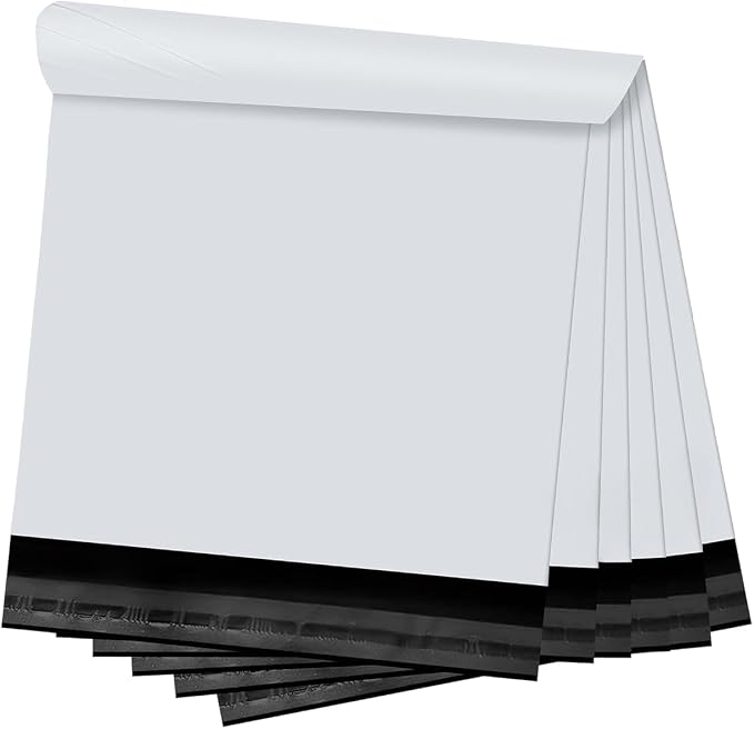 White Poly Mailers 19x24 in, Large Shipping Bags, 50 Pcs | Large mailing bags for shipping clothes and shipping envelopes for packing shirts, hoodies, and apparel.