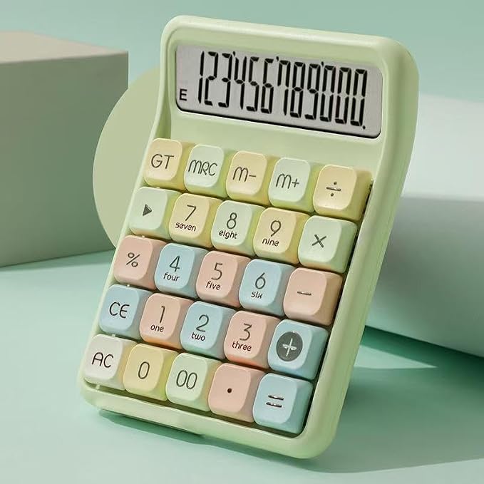 Mechanical Switch Calculator, 12 Digit Large LCD, Big Buttons | Real Mechanical Keypad with Tactile Feedback for Office Work, Study, and Everyday Use