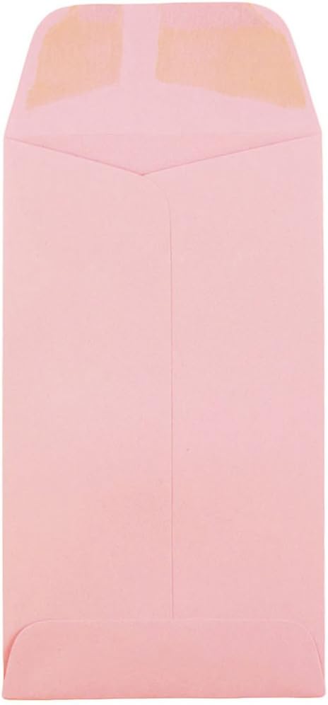 JAM PAPER #6 Coin Business Premium Envelopes - 3 3/8 x 6 - Baby Pink Pastel - 50/Pack