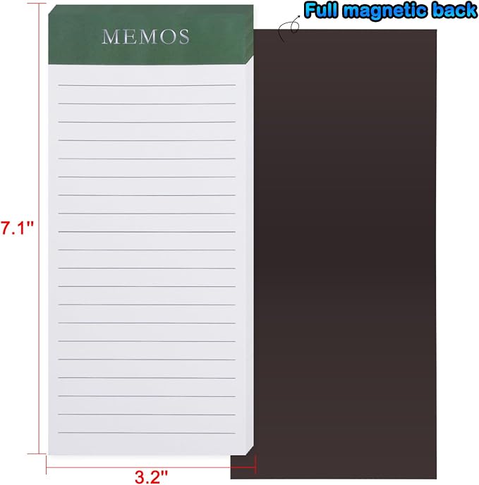 FLIPPED 8 Pack Magnetic Notepads for Refrigerator,Magnetic Note Pad for Fridge,Notepad Grocery List Full Magnet Back Design Magnet Memo Pads for Grocery List, Shopping List(Minimalism)