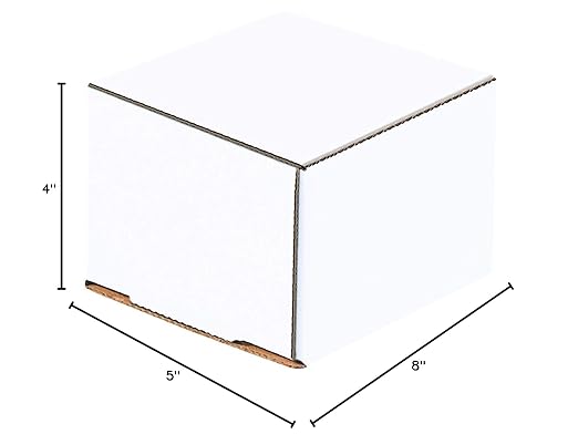 Box USA Mailer Boxes Small 8"L x 5"W x 4"H 50-Pack - Corrugated Cardboard Box for Shipping, Moving, Mailing, Packing, Packaging and Storage