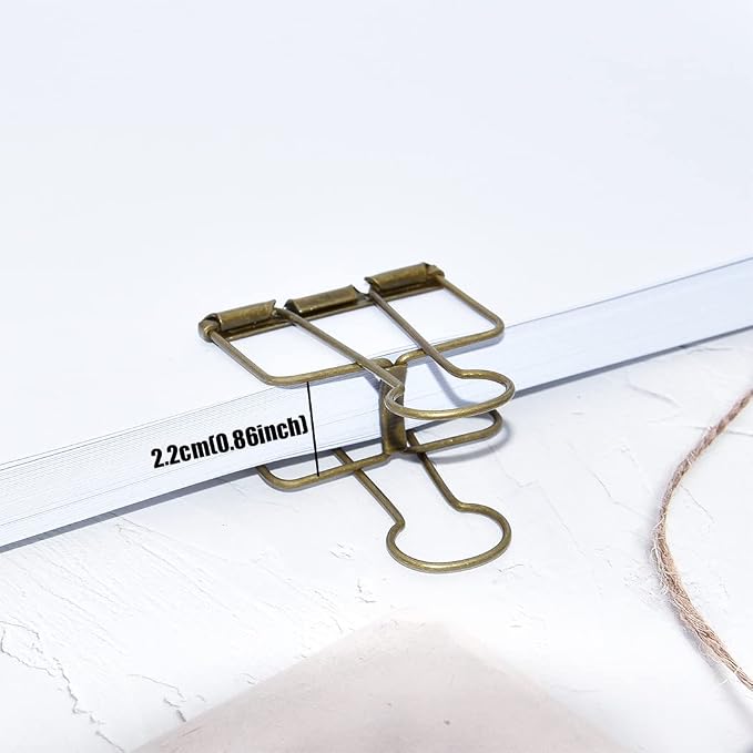 Extra Large Binder Clips 2 Inch, Big Paper Clamps Bronze for Office School Supplies (15Pcs)