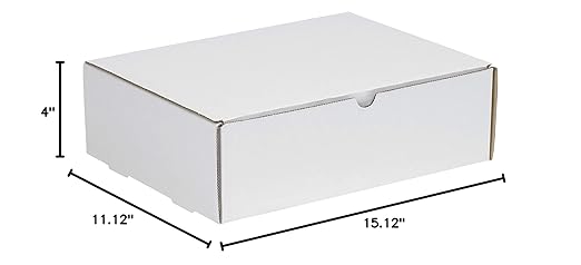 Box USA Mailer Boxes Medium 15 1/8"L x 11 1/8"W x 4"H 50-Pack - Corrugated Cardboard Box for Shipping, Moving, Mailing, Packing, Packaging and Storage
