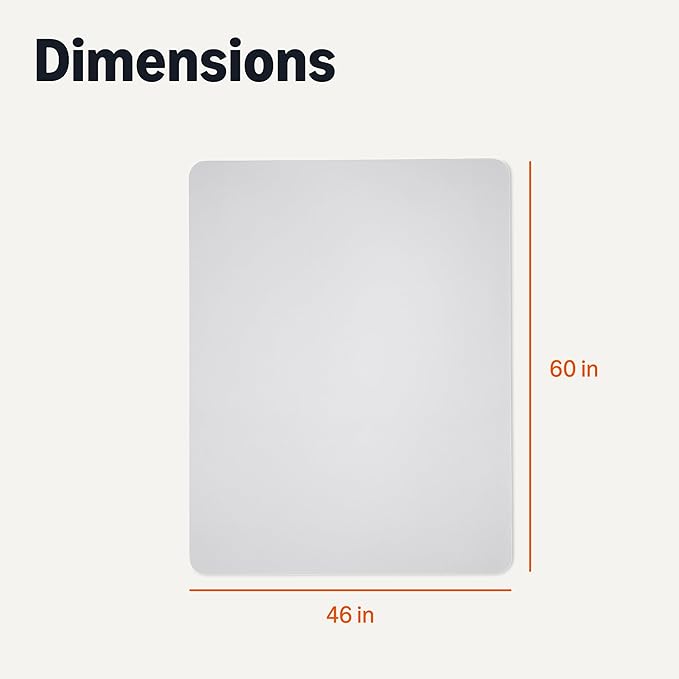 Amazon Basics Office Chair Mat for Hard Floors, 46" x 60", Clear