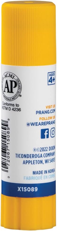 Prang Washable Glue Stick, Blue, 0.28 oz., 60 Count | Ideal for crafts, school projects, paper bonding and DIY creations