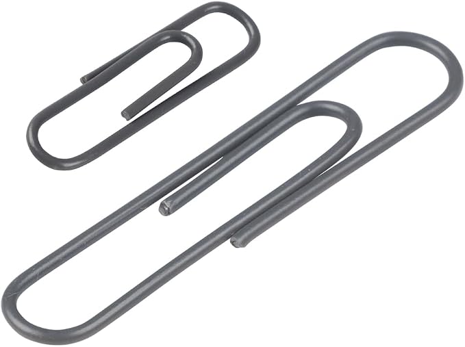 JAM PAPER Combo Pack Colorful Paper Clips - Standard & Jumbo - Grey Paperclips - 1 Pack of 100 & 1 Pack of 75