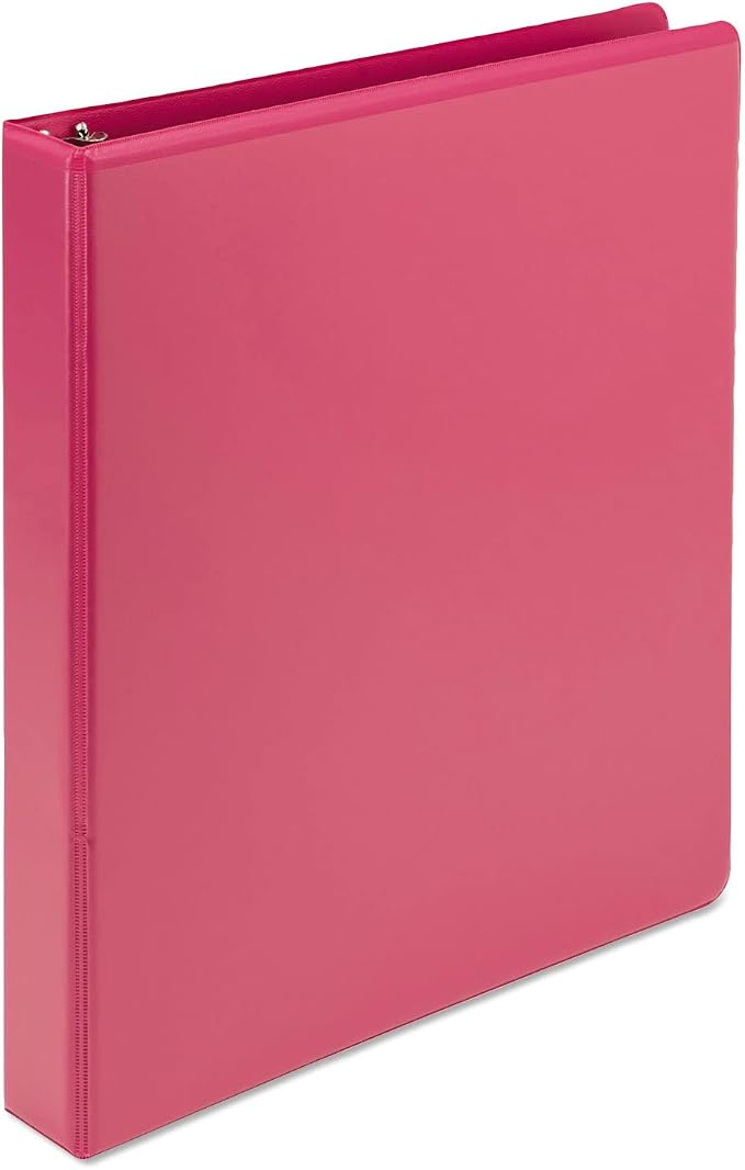 Samsill Plant-Based 1 Inch Durable Round Ring, View Binder, Eco-Friendly, USDA Certified Biobased, 2 Count, Pack of 1, Berry Pink