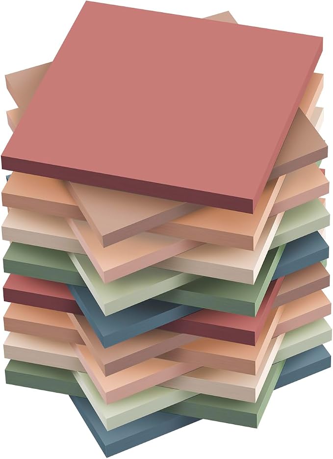 (16 Pack) Sticky Notes 3x3, Vintage Colors, Sticky Pads, Recyclable | Easy to stick for Home, Office, Notebook